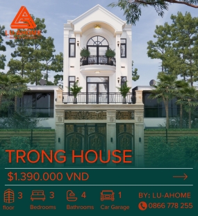 Mẫu Nhà Phố Tân Cổ Điển 3 Tầng